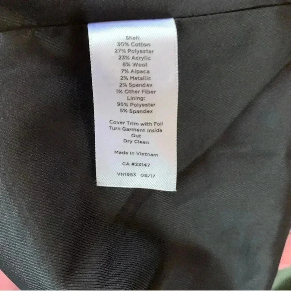 Talbots Italian Wool Alpaca Blend Blazer Jacket Olive Navy Tweed Sz 16 Military - Picture 7 of 9